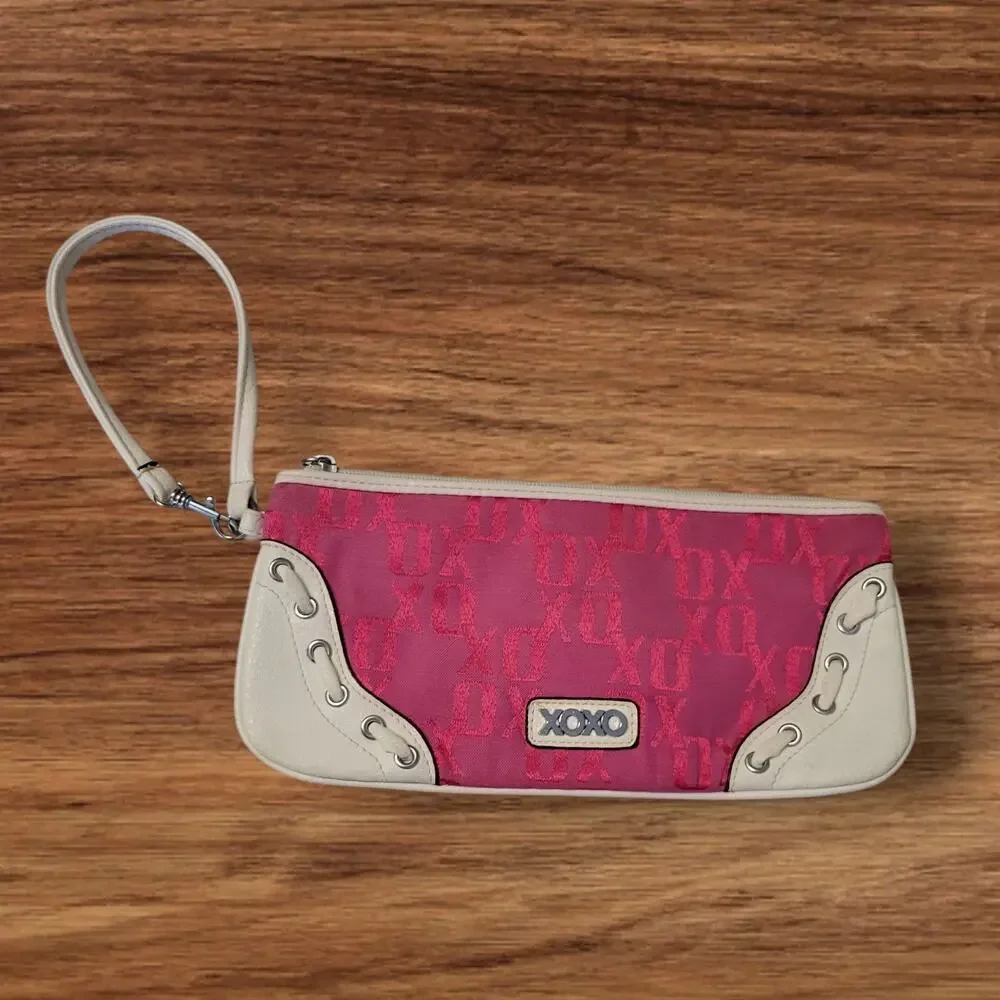 Vintage Y2K XOXO‎ Pink Wristlet Bag Logo Preppy Coquette Mall Goth Retro Kawaii